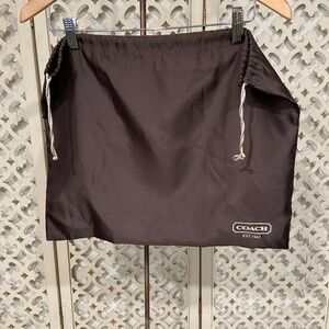 Coach Brown Satin Drawstring Dust Bag 17x14 Logo Storage Pouch